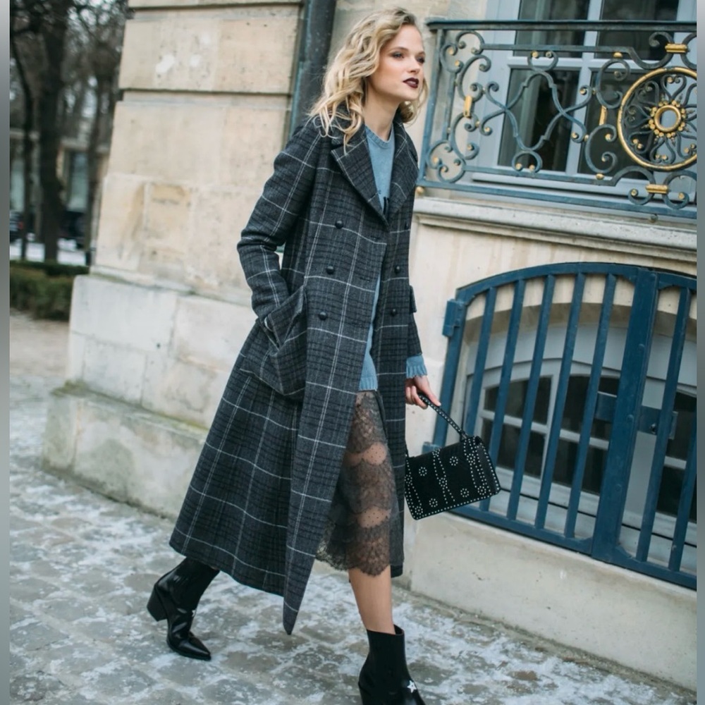 Christian Dior Paris Plaid Pea Coat PFW 18